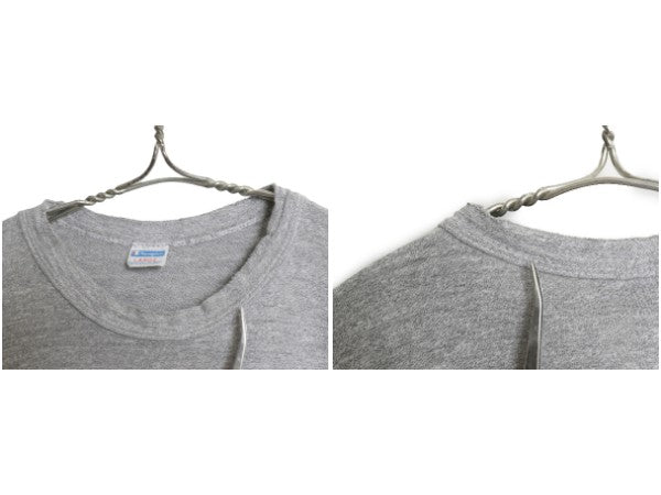 70s USA製 ★ チャンピオン ウイングフット 染込み プリント Tシャツ メンズ L / ヴィンテージ バータグ 88 12 霜降り 灰 シングルステッチ