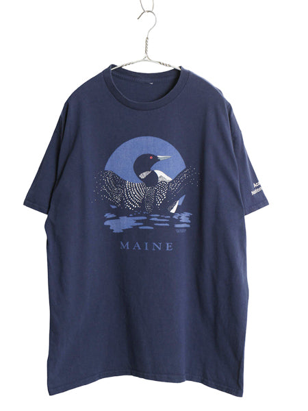 00s 鳥 アート イラスト プリント Tシャツ メンズ レディース L 程 オールド アニマル グラフィック ヘビーウェイト カットソー スーベニア