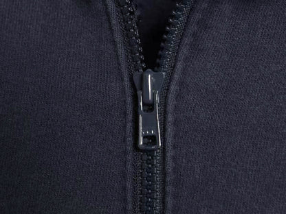 USA製 COAST GUARD フルジップ プリント スウェット フード パーカー メンズ M 古着 トレーナー 裏起毛 ヘビーウェイト 軍物 ミリタリー 紺