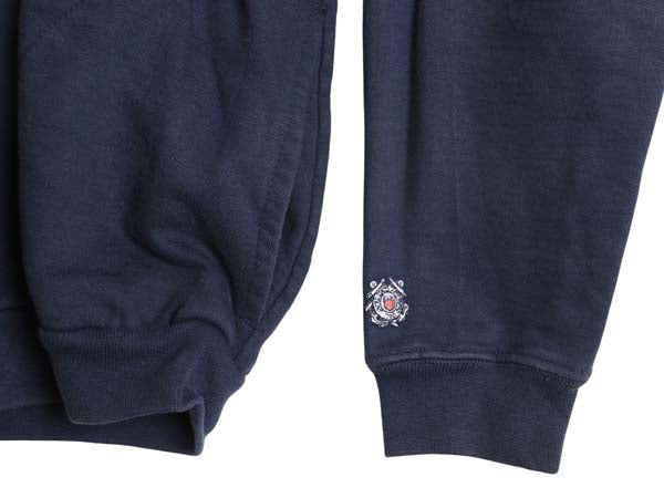 USA製 COAST GUARD フルジップ プリント スウェット フード パーカー メンズ M 古着 トレーナー 裏起毛 ヘビーウェイト 軍物 ミリタリー 紺