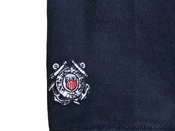 USA製 COAST GUARD フルジップ プリント スウェット フード パーカー メンズ M 古着 トレーナー 裏起毛 ヘビーウェイト 軍物 ミリタリー 紺
