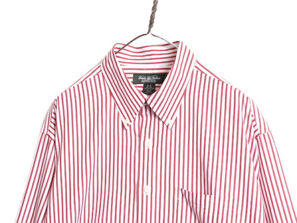 ブルックスブラザーズ ストライプ 長袖 ボタンダウン シャツ メンズ XL 古着 BROOKS BROTHERS 長袖シャツ コットン ノーアイロン ビジネス