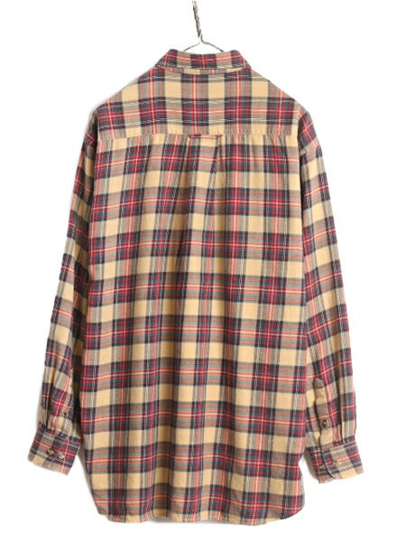 90s オービス チェック 長袖 ボタンダウン シャツ メンズ L / 90年代 オールド ORVIS コットン ウール 長袖シャツ BD BDシャツ アウトドア