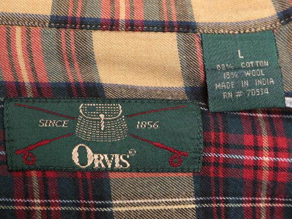 90s オービス チェック 長袖 ボタンダウン シャツ メンズ L / 90年代 オールド ORVIS コットン ウール 長袖シャツ BD BDシャツ アウトドア