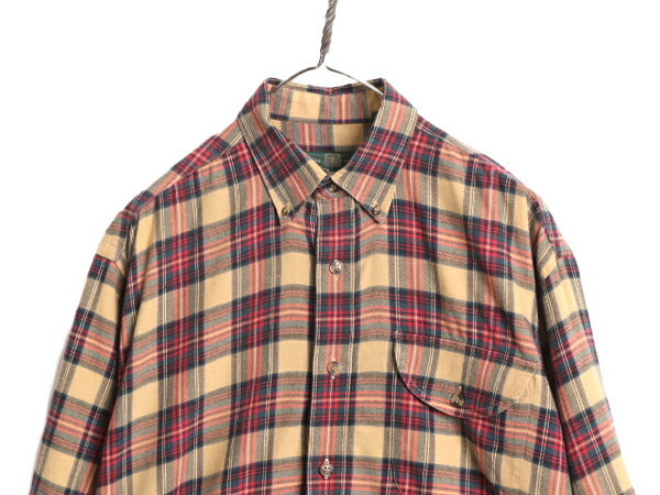 90s オービス チェック 長袖 ボタンダウン シャツ メンズ L / 90年代 オールド ORVIS コットン ウール 長袖シャツ BD BDシャツ アウトドア