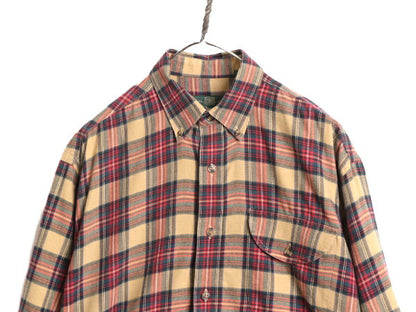 90s オービス チェック 長袖 ボタンダウン シャツ メンズ L / 90年代 オールド ORVIS コットン ウール 長袖シャツ BD BDシャツ アウトドア