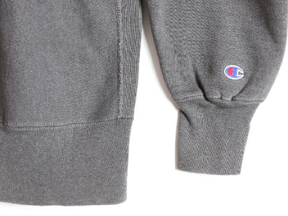 90s USA製 チャンピオン リバースウィーブ スウェット メンズ M / 古着 90年代 オールド Champion ロゴ刺繍 裏起毛 トレーナー 目付き 濃灰