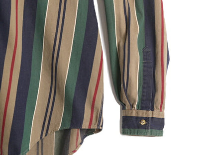 90s エルエルビーン ストライプ 長袖 シャツ メンズ XL 古着 90年代 オールド LLBean 長袖シャツ 大きいサイズ ポケット付き マルチカラー