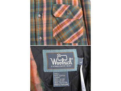 90s ウールリッチ 中綿 キルティング ライナー付き チェック フランネル シャツ メンズ L / 古着 90年代 Woolrich ネルシャツ 長袖シャツ