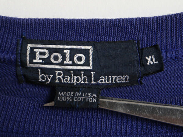 90s USA製 ポロ ラルフローレン ボーダー 長袖 Tシャツ メンズ XL / 古着 オールド ラガーシャツ 素材 ロンT 大きいサイズ ヘビーウェイト