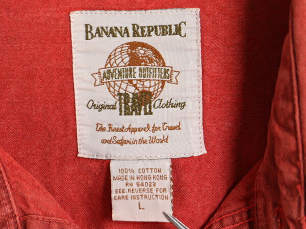 90s バナナリパブリック カラー デニム ウエスタン シャツ メンズ L / 古着 オールド BANANA REPUBLIC 長袖シャツ コットン ヘビーウェイト