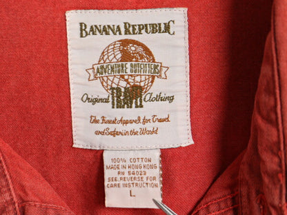 90s バナナリパブリック カラー デニム ウエスタン シャツ メンズ L / 古着 オールド BANANA REPUBLIC 長袖シャツ コットン ヘビーウェイト