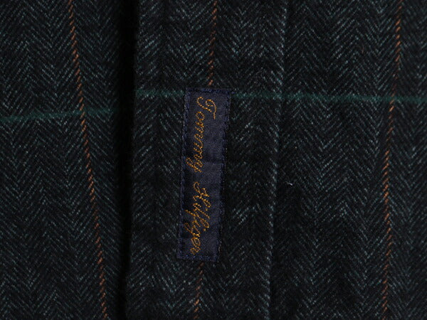 90s トミーヒルフィガー チェック フランネル シャツ メンズ L 90年代 オールド TOMMY HILFIGER 長袖シャツ ネルシャツ ヘリンボーン 厚手