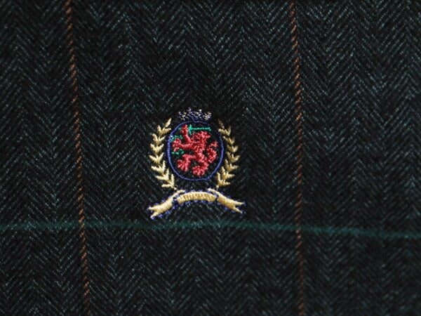 90s トミーヒルフィガー チェック フランネル シャツ メンズ L 90年代 オールド TOMMY HILFIGER 長袖シャツ ネルシャツ ヘリンボーン 厚手