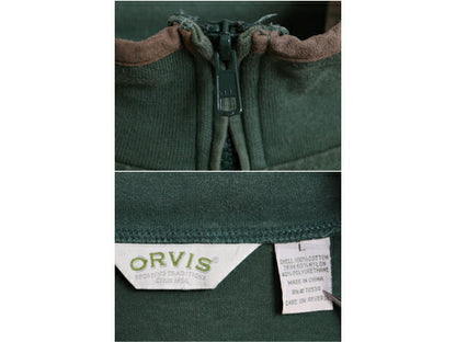 00s オービス ハイネック ボーダー 長袖 Tシャツ メンズ L / オールド ORVIS アウトドア ラガーシャツ 素材 ヘビーウェイト ハーフジップ