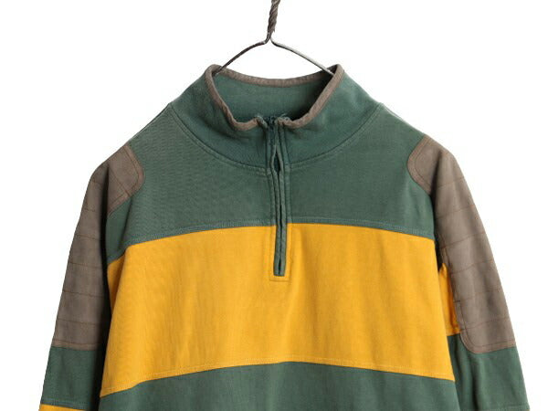 00s オービス ハイネック ボーダー 長袖 Tシャツ メンズ L / オールド ORVIS アウトドア ラガーシャツ 素材 ヘビーウェイト ハーフジップ