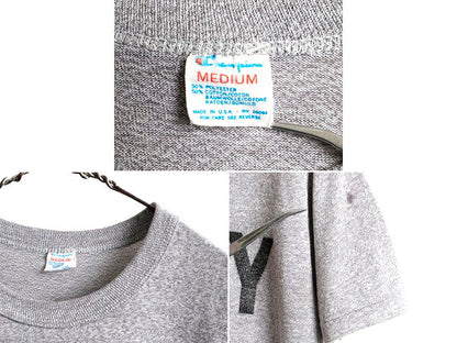 80s USA製 ■ チャンピオン ARMY プリント 半袖 Tシャツ ( メンズ M ) 古着 80年代 ビンテージ Champion アーミー ミリタリー 軍物 杢灰 灰