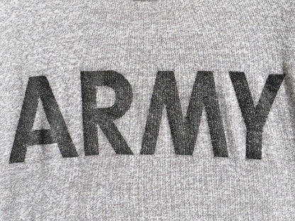 80s USA製 ■ チャンピオン ARMY プリント 半袖 Tシャツ ( メンズ M ) 古着 80年代 ビンテージ Champion アーミー ミリタリー 軍物 杢灰 灰