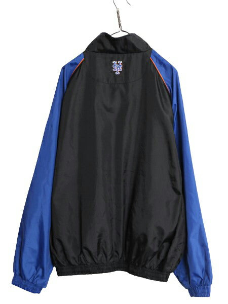 90s MLB オフィシャル マジェスティック メッツ ナイロン ジャケット メンズ XL オールド 大きいサイズ 黒 ウインドブレーカー ジャンパー