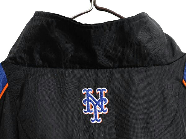 90s MLB オフィシャル マジェスティック メッツ ナイロン ジャケット メンズ XL オールド 大きいサイズ 黒 ウインドブレーカー ジャンパー