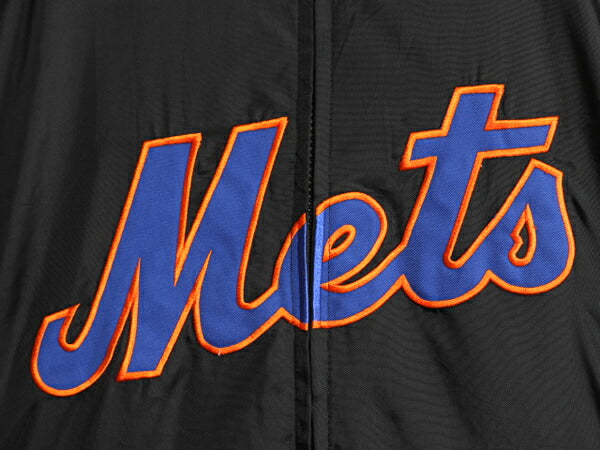 90s MLB オフィシャル マジェスティック メッツ ナイロン ジャケット メンズ XL オールド 大きいサイズ 黒 ウインドブレーカー ジャンパー
