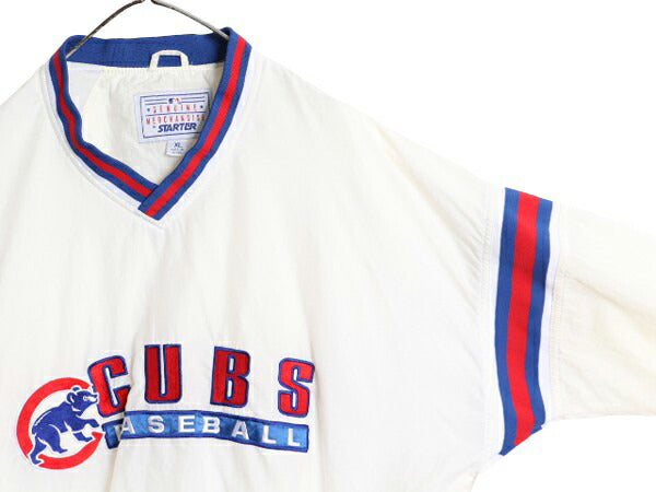 90s MLB オフィシャル スターター カブス ナイロン ジャケット メンズ XL オールド STARTER 大きいサイズ プルオーバー ウインドブレーカー