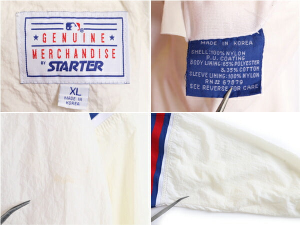 90s MLB オフィシャル スターター カブス ナイロン ジャケット メンズ XL オールド STARTER 大きいサイズ プルオーバー ウインドブレーカー