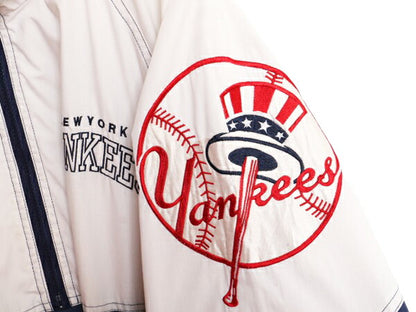 90s MLB オフィシャル スターター ヤンキース ナイロン ジャケット メンズ XL 古着 STARTER 大きいサイズ プルオーバー ウインドブレーカー