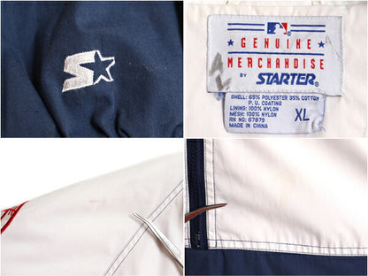 90s MLB オフィシャル スターター ヤンキース ナイロン ジャケット メンズ XL 古着 STARTER 大きいサイズ プルオーバー ウインドブレーカー