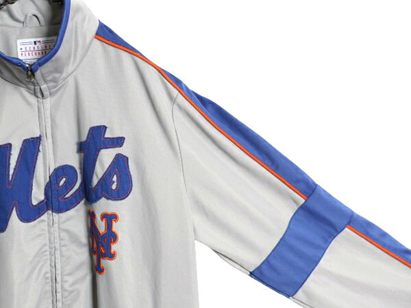 MLB オフィシャル メッツ トラック ジャケット メンズ S / 古着 フルジップ スタジャン ジャージ スタジアム ジャンパー 大リーグ 裏起毛