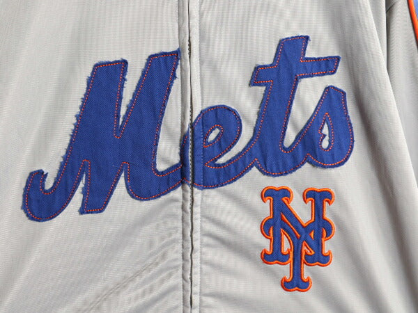 MLB オフィシャル メッツ トラック ジャケット メンズ S / 古着 フルジップ スタジャン ジャージ スタジアム ジャンパー 大リーグ 裏起毛