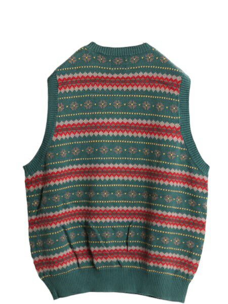 00s OLD GAP コットン ニット ベスト メンズ レディース S / オールド ギャップ フェアアイル ノルディック セーター Vネック バーズアイ