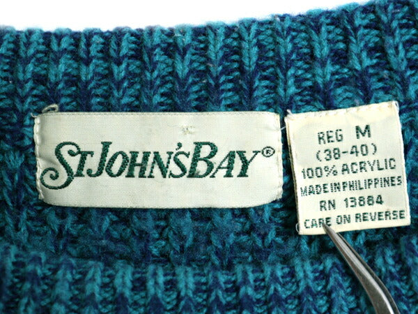 80s 90s ST JOHN'S BAY アクリル チャンキー ニット セーター メンズ M ヴィンテージ セントジョンズベイ JCペニー リブ編み 長袖セーター