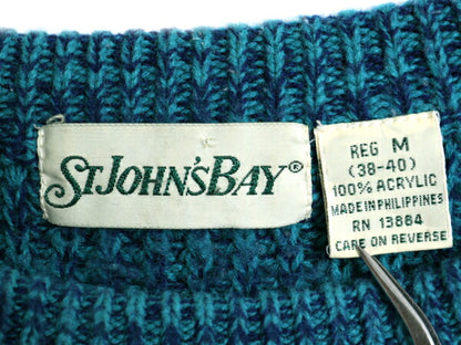 80s 90s ST JOHN'S BAY アクリル チャンキー ニット セーター メンズ M ヴィンテージ セントジョンズベイ JCペニー リブ編み 長袖セーター