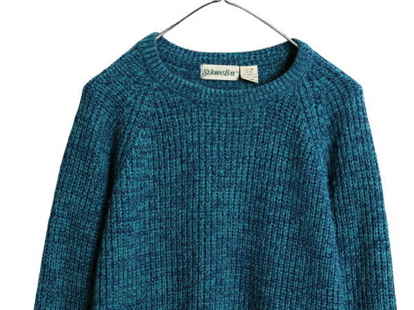 80s 90s ST JOHN'S BAY アクリル チャンキー ニット セーター メンズ M ヴィンテージ セントジョンズベイ JCペニー リブ編み 長袖セーター