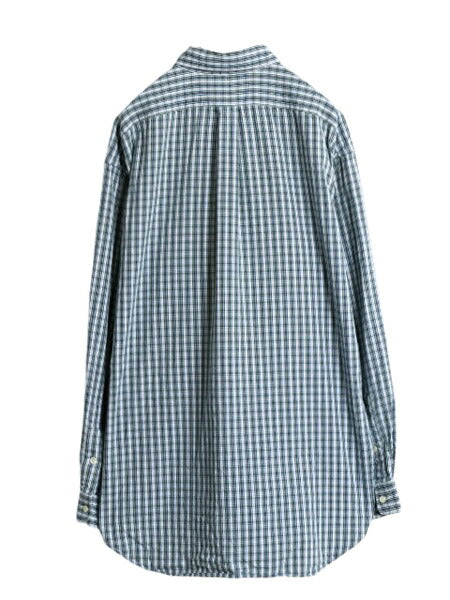90s ラルフローレン チェック 長袖 ボタンダウン シャツ メンズ L / 古着 90年代 オールド ポロ 長袖シャツ コットン 薄手 マルチカラー BD