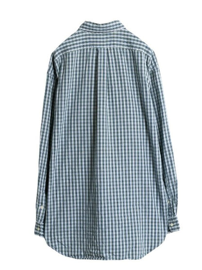 90s ラルフローレン チェック 長袖 ボタンダウン シャツ メンズ L / 古着 90年代 オールド ポロ 長袖シャツ コットン 薄手 マルチカラー BD