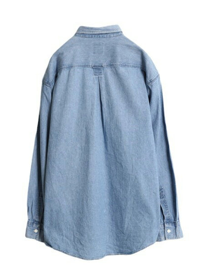 90s OLD GAP デニム 長袖 ボタンダウン シャツ メンズ L 90年代 オールド ギャップ ヘビーウェイト コットン 長袖シャツ ワーク 紺タグ BD
