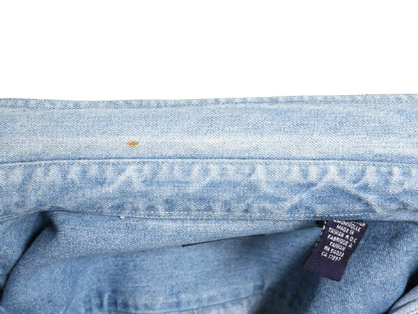 90s OLD GAP デニム 長袖 ボタンダウン シャツ メンズ L 90年代 オールド ギャップ ヘビーウェイト コットン 長袖シャツ ワーク 紺タグ BD