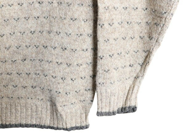 00s ウールリッチ バーズアイ ニット セーター メンズ L / 00年代 オールド Woolrich ウール ミドルゲージ ノルディック 総柄 アウトドア