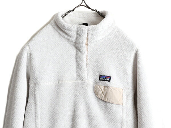 ガールズ L 150cm 程■ 17年製 パタゴニア リツール スナップT プルオーバー ジャケット 古着 Patagonia フリース ブルゾン ジャンパー 白