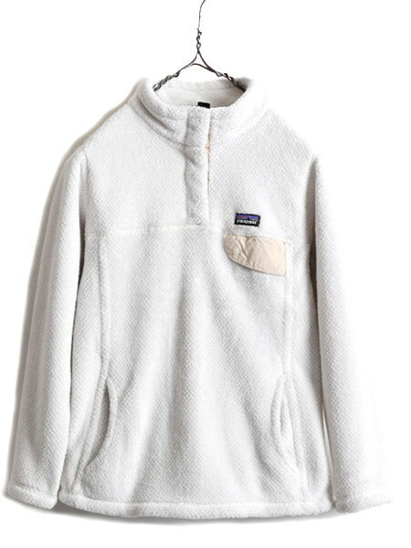 ガールズ L 150cm 程■ 17年製 パタゴニア リツール スナップT プルオーバー ジャケット 古着 Patagonia フリース ブルゾン ジャンパー 白