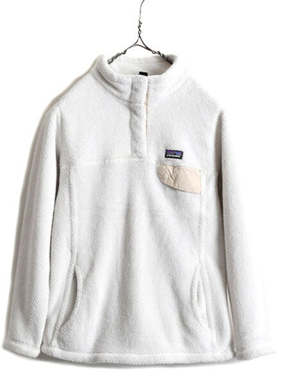 ガールズ L 150cm 程■ 17年製 パタゴニア リツール スナップT プルオーバー ジャケット 古着 Patagonia フリース ブルゾン ジャンパー 白