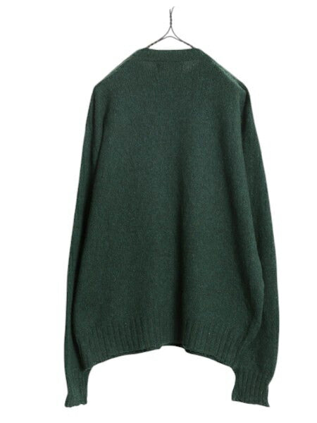 70s マクレガー ニット セーター メンズ XL 小さめ L 程/ 古着 70年代 ヴィンテージ McGregor ウール 無地 クルーネック ミドルゲージ  緑