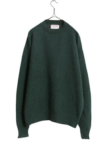 70s マクレガー ニット セーター メンズ XL 小さめ L 程/ 古着 70年代 ヴィンテージ McGregor ウール 無地 クルーネック ミドルゲージ  緑