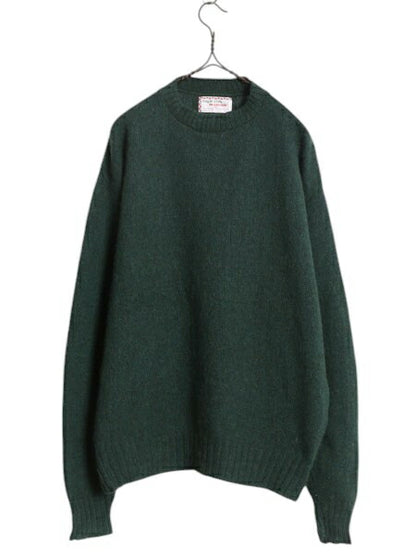 70s マクレガー ニット セーター メンズ XL 小さめ L 程/ 古着 70年代 ヴィンテージ McGregor ウール 無地 クルーネック ミドルゲージ  緑