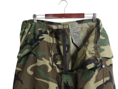 90s 米軍実物 US ARMY ウッドランド カモ オーバー パンツ LARGE REGULAR 97年製 オールド ECWCS ゴアテックス ミリタリー ナイロン 迷彩