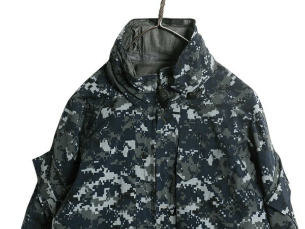 米軍実物 USN ネイビー デジタルカモ TYPE1 迷彩 ゴアテックス ジャケット SMALL LONG / 08年製 NAVY NWU ミリタリー マウンテンパーカー