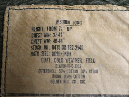 80s 米軍実物 US ARMY M-65 フィールド ジャケット MEDIUM LONG / 古着 80年製 ヴィンテージ ミリタリー アーミー 軍物 3rd ブラス カーキ