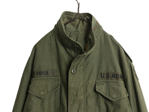 80s 米軍実物 US ARMY M-65 フィールド ジャケット MEDIUM LONG / 古着 80年製 ヴィンテージ ミリタリー アーミー 軍物 3rd ブラス カーキ